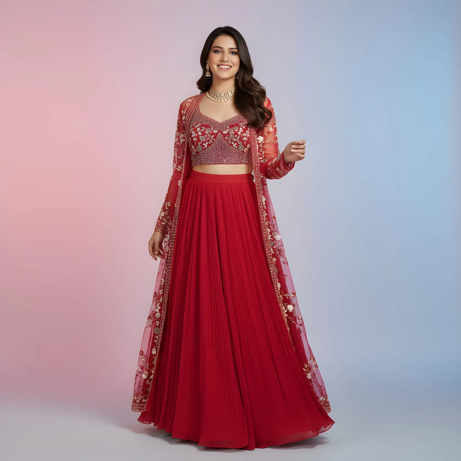 20-BSC NOORIE GOWN-FREE SIZE-PINK